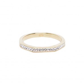 Silis The Ring Square Gold & White Strass