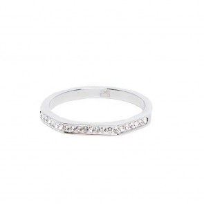 Silis The Ring Square Silver & White Strass