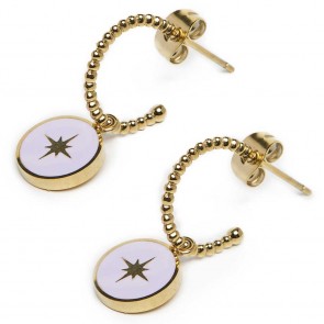 Silis The Earring Star Color Gold Out & Light Grey