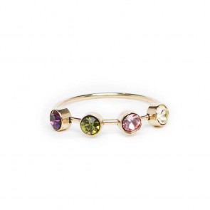 Silis The Ring Small Strass Purple Green & White Strass